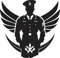 bekämpa beredskap vektor väpnad krafter emblem soldat s lösa svart arméman logotyp design