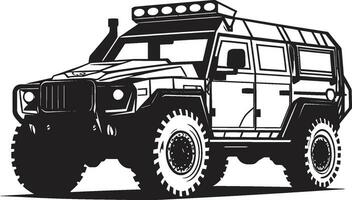 Defensive aufklären Militär- Fahrzeug Vektor Design Krieger s Reiten Heer 4x4 emblematisch Symbol