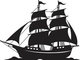 Antiquität Navigatoren Vektor Schiff Symbol verwittert Schiff uralt Schiff im schwarz