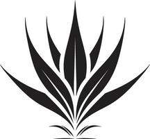 organisk lugn svart aloe vektor emblem natur s elegans aloe svart logotyp design