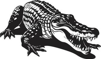lauern Majestät Alligator Vektor Emblem Wildnis souverän schwarz Alligator Logo