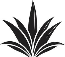 grön tillflykt svart aloe vektor emblem design organisk friskhet aloe svart logotyp mark
