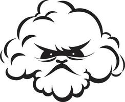 stürmisch Wut Vektor wütend Wolke Design zornig Bö schwarz Wolke Karikatur Emblem