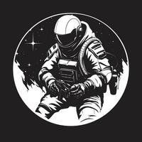 himmlisch Pionier Vektor Raum Forscher galaktisch Vorreiter Astronaut Helm Symbol