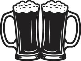 skummande halvliter svart öl glas ikon tunna brygga vektor öl emblem