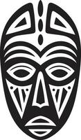 kulturell intryck ikoniska afrikansk mask logotyp förfäder visioner stam- mask i vektor form