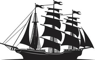tidlös sjömän vektor fartyg emblem gammal odyssey svart fartyg logotyp ikon