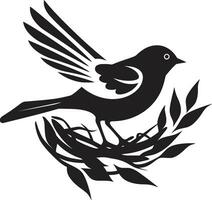 Weberei Flügel Vektor Nest Emblem Nestcraft Vogel Kunst Emblem