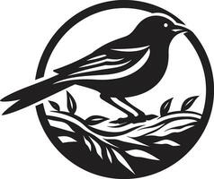 gefertigt Barsch Vektor Nest Logo Voliere Maven schwarz Vogel Nest Symbol