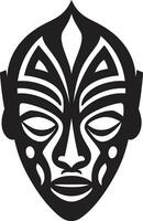Stammes- Wesen schwarz Symbol Logo von afrikanisch Maske Mystiker Erbe afrikanisch Stammes- Vektor Symbol