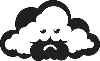 rasande raseri svart tecknad serie moln design dånande skråla arg moln logotyp vektor