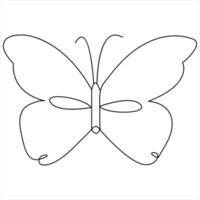 einfach Schmetterling kontinuierlich Single Linie Kunst Zeichnung und Schmetterling Linie Kunst Vektor Illustration