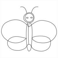 einfach Schmetterling kontinuierlich Single Linie Kunst Zeichnung und Schmetterling Linie Kunst Vektor Illustration