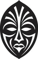 Schatten von Tradition Vektor Logo von Stammes- Maske Kunst Mystiker Antlitz afrikanisch Stammes- Maske Vektor Logo