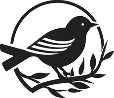 Flug Nest schwarz Vogel Logo Symbol geflügelt Handwerker Vektor Nest Emblem