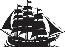 uralt Reise Vektor Schiff Emblem im schwarz alt maritim uralt Schiff Logo Symbol