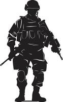 väktare s precision svart armén logotyp stridande vaka vektor soldat ikon