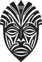symbolisch Identität afrikanisch Stammes- Maske Vektor Symbol zeitlos Echos Vektor schwarz Symbol von Stammes- Maske