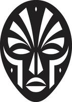 förfäder Krönikeböckerna vektor afrikansk mask rituell viskar svart logotyp stam- mask