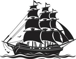 maritim Antike Vektor Schiff Logo zeitlos Reise schwarz uralt Schiff Symbol