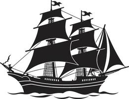 hav bunden arv svart gammal fartyg antik sjöfart vektor fartyg emblem