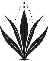 grön förnyelse svart aloe växt ikon aloe strålglans vektor svart växt emblem