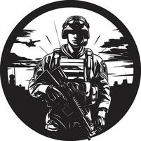 bekämpa vaka väpnad krafter vektor design soldat s lösa svart arméman ikon