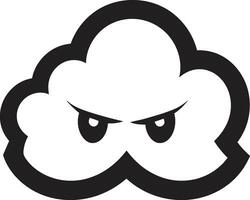 wütend Nimbus wütend Vektor Wolke Symbol wütend bedeckt Karikatur Wolke schwarz Logo