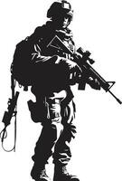 strategisk försvarare väpnad vakt logotyp krigare väktare vektor arméman ikon