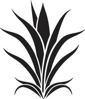 Aloe Vitalität schwarz Vektor Pflanze Emblem Heilung Wesen Aloe schwarz Logo Design