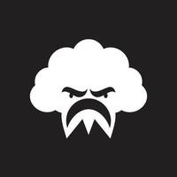 upprörd nimbus svart tecknad serie moln logotyp fuming skråla arg vektor moln design