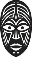 kulturell trådar ikoniska afrikansk mask logotyp förfäder intryck vektor stam- emblem