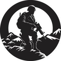 Soldat s Entschlossenheit schwarz Soldat Logo Design Kämpfer Kraft bewaffnet Soldat schwarz Symbol vektor