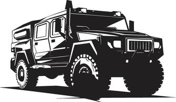 defensiv expedition militär fordon ikon krigare s rida svart armén 4x4 logotyp vektor