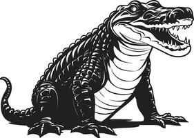 Fluss Tyrann Vektor schwarz Alligator Symbol Kiefer entfesselt Alligator schwarz Logo Design