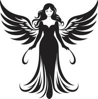 seraphisch Glanz Engel Flügel Emblem paradiesisch Anmut Vektor Engel Logo