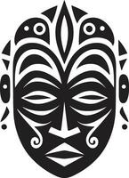 symbolisk silhuett stam- vektor ikon tidlös tradition afrikansk mask emblem