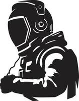 Orbital Abenteurer Vektor Astronaut Symbol Kosmos Reisende schwarz Raum Forscher Logo