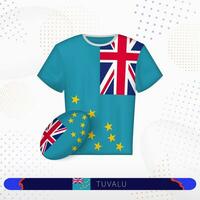 Tuvalu Rugby Jersey mit Rugby Ball von Tuvalu auf abstrakt Sport Hintergrund. vektor