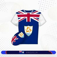 Anguilla Rugby Jersey mit Rugby Ball von Anguilla auf abstrakt Sport Hintergrund. vektor