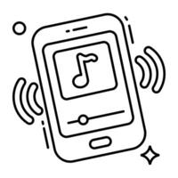 ett ikon design av mobil musik vektor