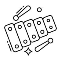 ein Musical Instrument Symbol, linear Design von Xylophon vektor