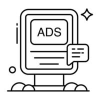 annons styrelse ikon i unik design vektor