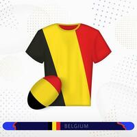 belgien rugby jersey med rugby boll av belgien på abstrakt sport bakgrund. vektor