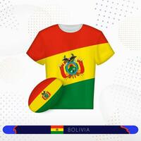 Bolivien Rugby Jersey mit Rugby Ball von Bolivien auf abstrakt Sport Hintergrund. vektor