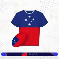 samoa rugby jersey med rugby boll av samoa på abstrakt sport bakgrund. vektor