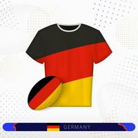 Deutschland Rugby Jersey mit Rugby Ball von Deutschland auf abstrakt Sport Hintergrund. vektor