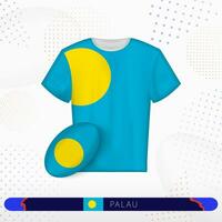 Palau Rugby Jersey mit Rugby Ball von Palau auf abstrakt Sport Hintergrund. vektor