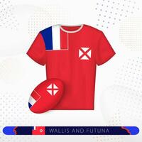 wallis och futuna rugby jersey med rugby boll av wallis och futuna på abstrakt sport bakgrund. vektor