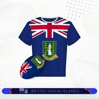 brittiskt jungfrulig öar rugby jersey med rugby boll av brittiskt jungfrulig öar på abstrakt sport bakgrund. vektor